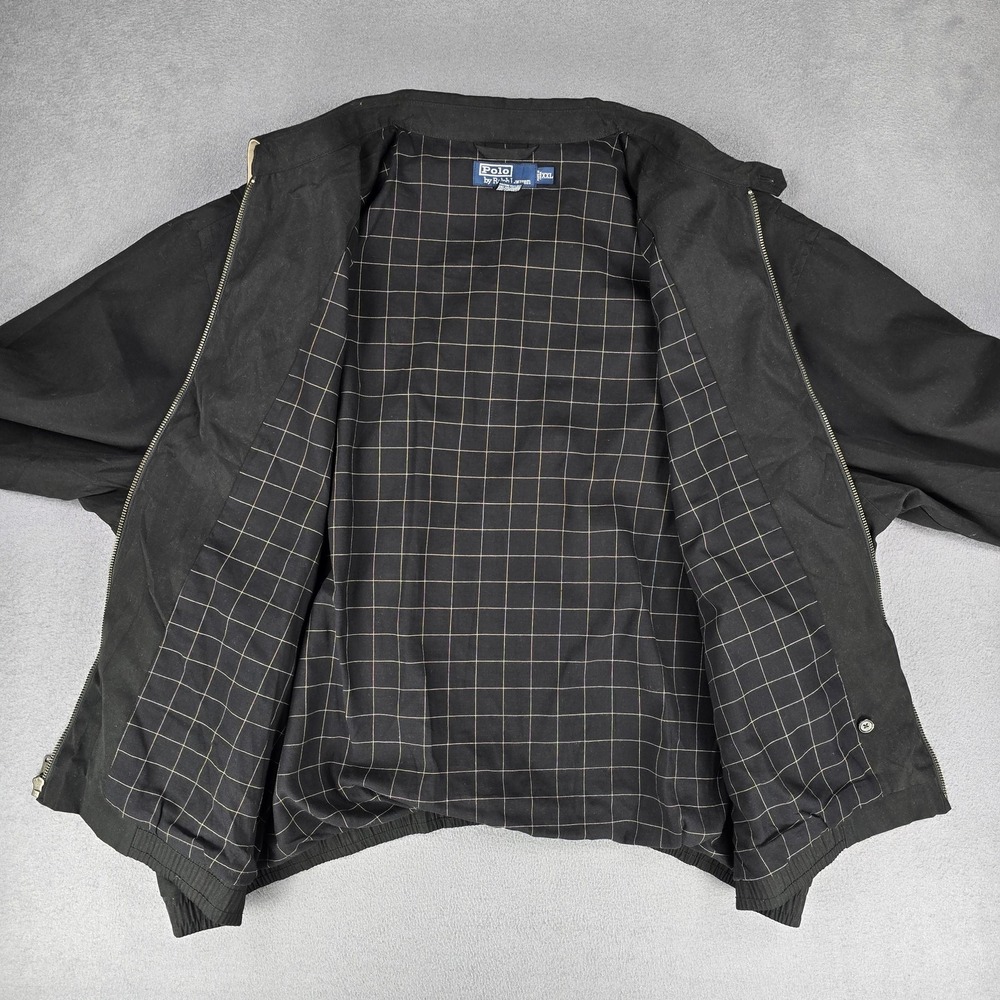 Polo Ralph Lauren Jacket Mens 2XL Black Bomber Full Zip Plaid Lined Preppy - Picture 3 of 10
